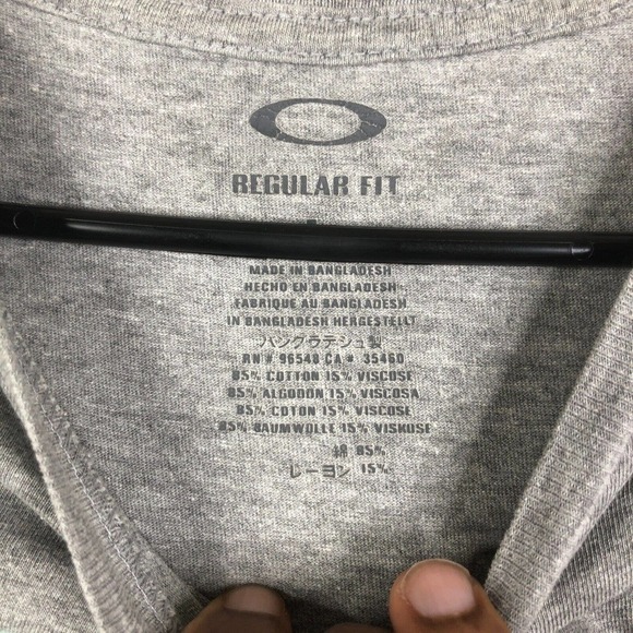 Oakley T-Shirt Mens Large Gray Short Sleeve Regular-Fit Crew Neck Pullover Logo - Picture 6 of 9